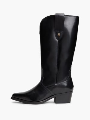 Женские ботинки Tommy Hilfiger Leather Western Boot, цвет: Чёрный — фото 7