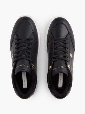 Женские кроссовки Tommy Hilfiger Fleece-Lined Leather Cupsole, цвет: Чёрный — фото 3