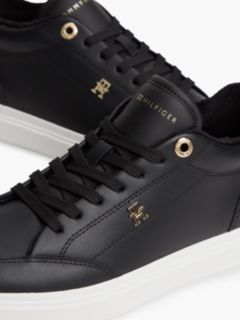 Fleece-Lined Leather Cupsole Sneaker — Black 6