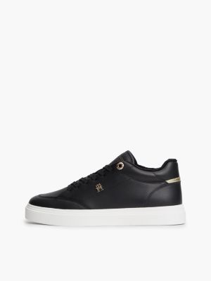 Женские кроссовки Tommy Hilfiger Fleece-Lined Leather Cupsole, цвет: Чёрный — фото 7
