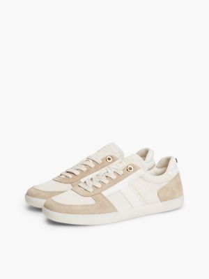Tommy Hilfiger Women's Tribeca Suede Skater Sneaker - Soft Cream/Horseradish - US 5 / EU 35