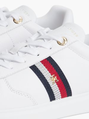 Женские кроссовки Tommy Hilfiger Signature Stripe Leather Court, цвет: Белый — фото 6