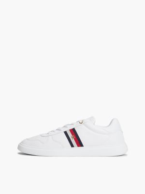 Женские кроссовки Tommy Hilfiger Signature Stripe Leather Court, цвет: Белый — фото 7