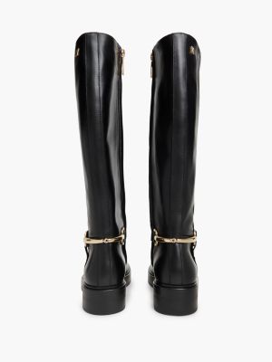 Женские ботинки Tommy Hilfiger Leather Riding Boot, цвет: Чёрный — фото 4