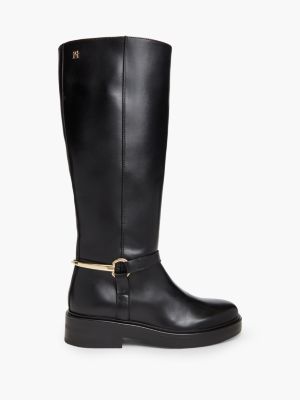 Leather Riding Boot, Black