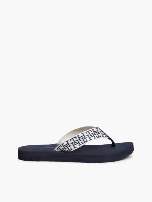 Jacquard Monogram Flip-Flop, Space Blue