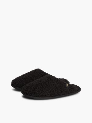 Женские тапочки Tommy Hilfiger Faux Shearling House Slipper, цвет: Чёрный — фото 2