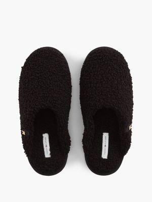 Женские тапочки Tommy Hilfiger Faux Shearling House Slipper, цвет: Чёрный — фото 3