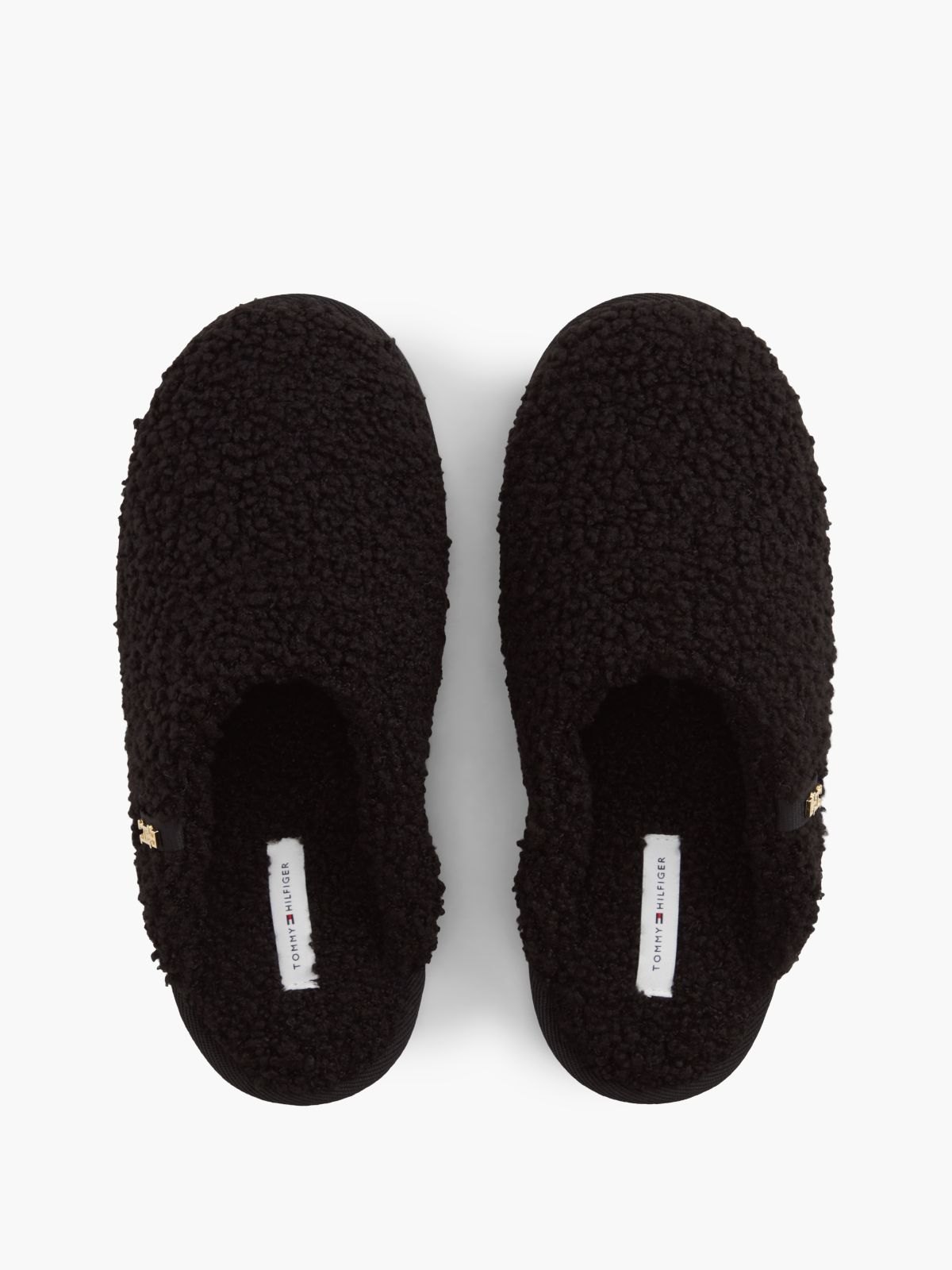 Faux Shearling House Slipper — Black