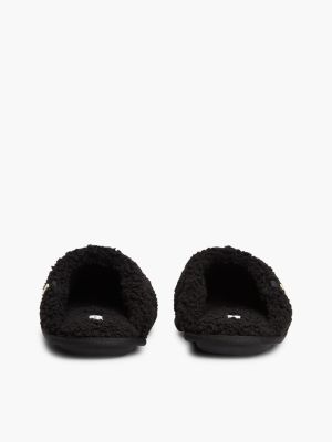 Женские тапочки Tommy Hilfiger Faux Shearling House Slipper, цвет: Чёрный — фото 4