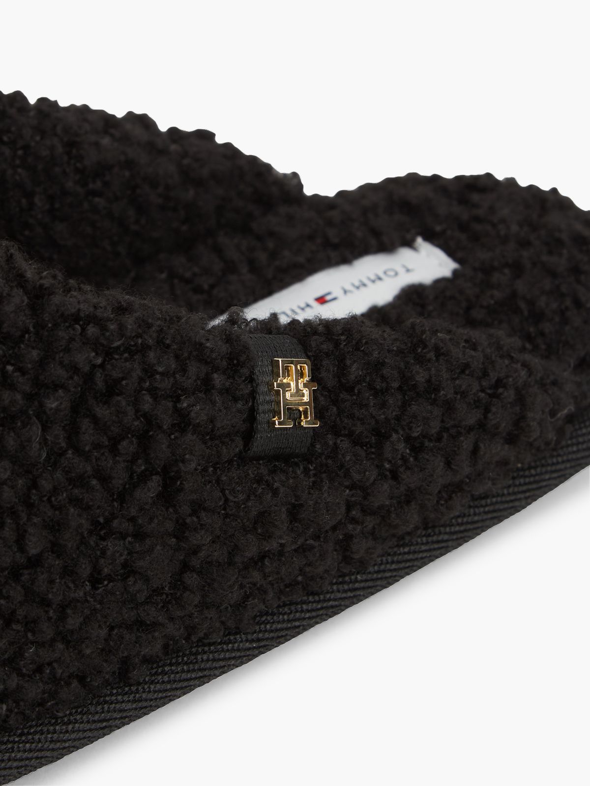 Faux Shearling House Slipper — Black
