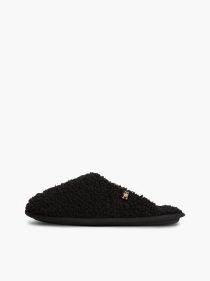 Женские тапочки Tommy Hilfiger Faux Shearling House Slipper, цвет: Чёрный — фото 7