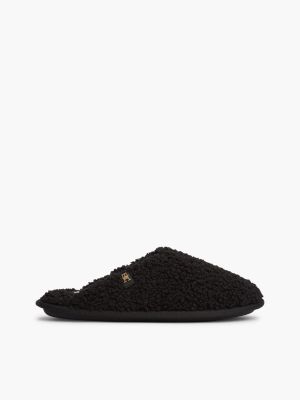 Женские тапочки Tommy Hilfiger Faux Shearling House Slipper, цвет: Чёрный
