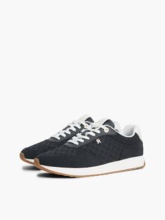 Monogram-Embossed Suede Runner Sneaker — Space Blue 2