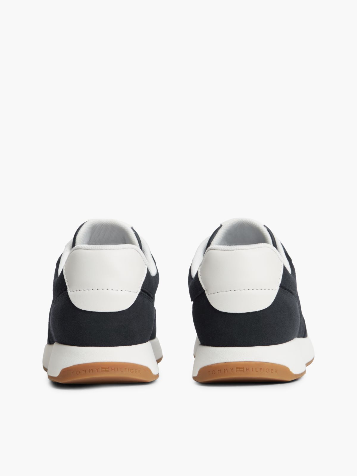 Monogram-Embossed Suede Runner Sneaker — Space Blue