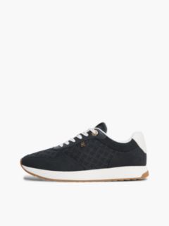 Monogram-Embossed Suede Runner Sneaker — Space Blue 7