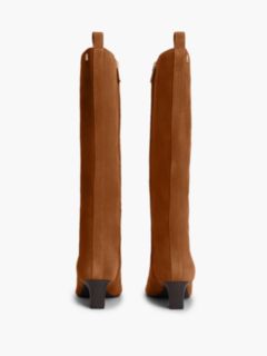 Knee-High Suede Kitten-Heel Boot — Ginger Clay 4