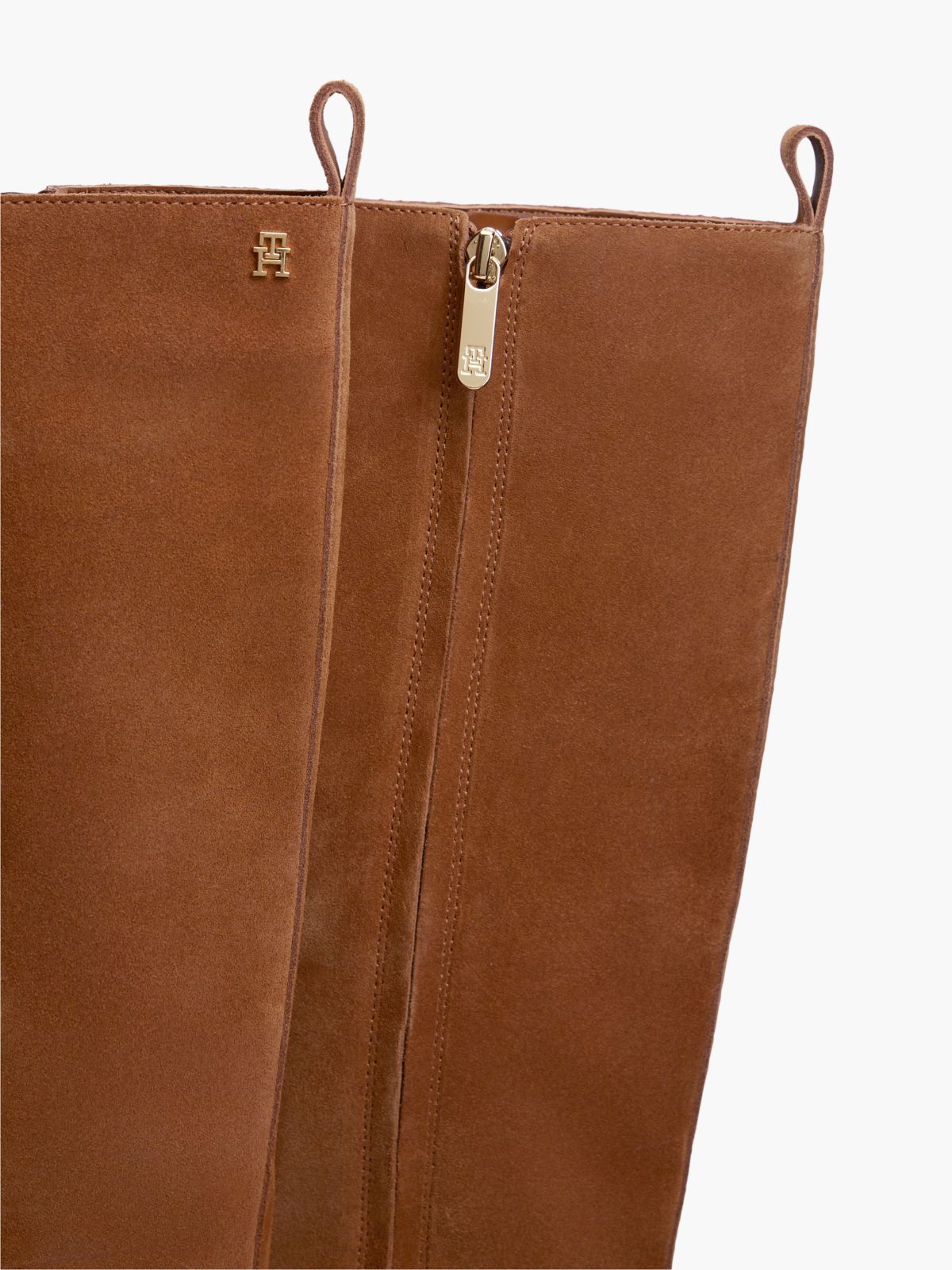 Knee-High Suede Kitten-Heel Boot — Ginger Clay