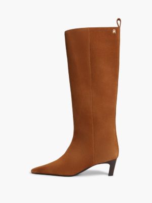 Женские ботинки Tommy Hilfiger Knee-High Suede Kitten-Heel Boot, цвет: Имбирный глиняный — фото 7