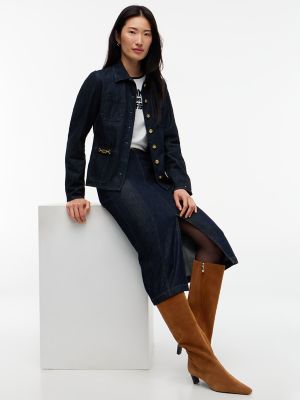 Женские ботинки Tommy Hilfiger Knee-High Suede Kitten-Heel Boot, цвет: Имбирный глиняный — фото 8