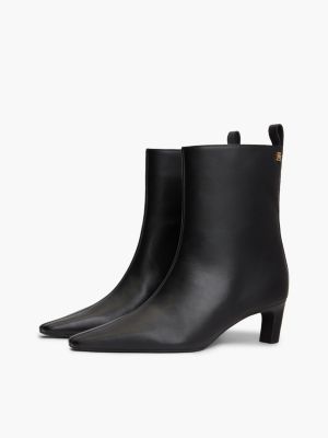 Женские ботинки Tommy Hilfiger Leather Kitten-Heel Ankle Boot, цвет: Чёрный — фото 2
