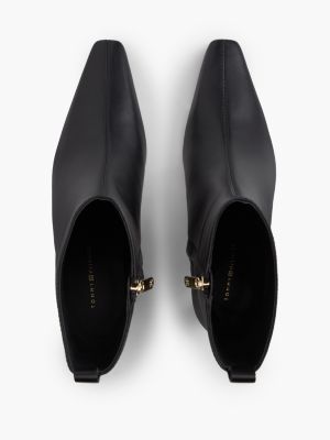 Женские ботинки Tommy Hilfiger Leather Kitten-Heel Ankle Boot, цвет: Чёрный — фото 3
