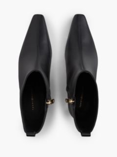 Leather Kitten-Heel Ankle Boot — Black 3