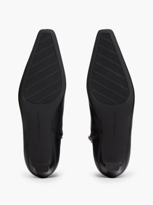 Женские ботинки Tommy Hilfiger Leather Kitten-Heel Ankle Boot, цвет: Чёрный — фото 5