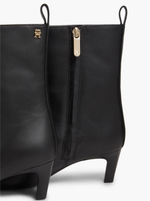 Женские ботинки Tommy Hilfiger Leather Kitten-Heel Ankle Boot, цвет: Чёрный — фото 6
