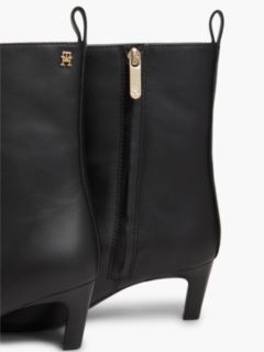 Leather Kitten-Heel Ankle Boot — Black 6