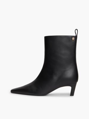 Женские ботинки Tommy Hilfiger Leather Kitten-Heel Ankle Boot, цвет: Чёрный — фото 7