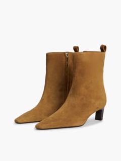 Suede Kitten-Heel Ankle Boot — Ginger Clay 2
