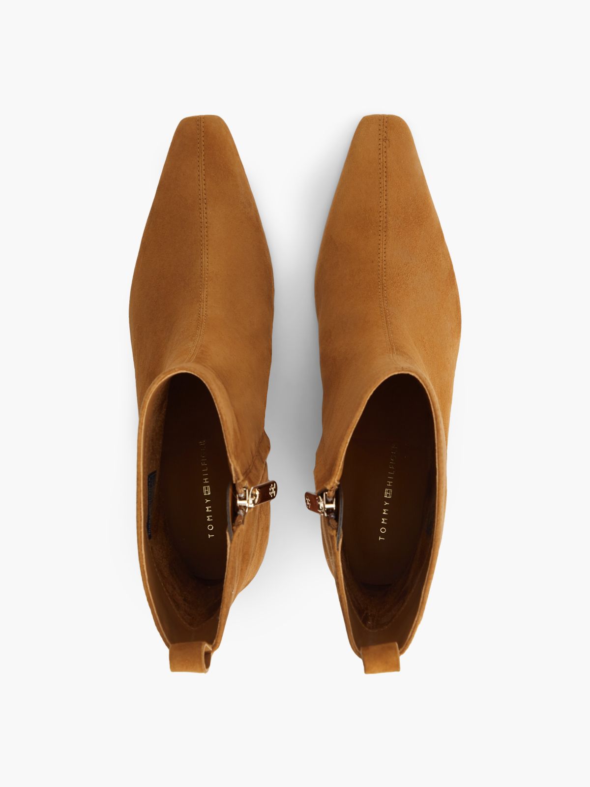 Suede Kitten-Heel Ankle Boot — Ginger Clay