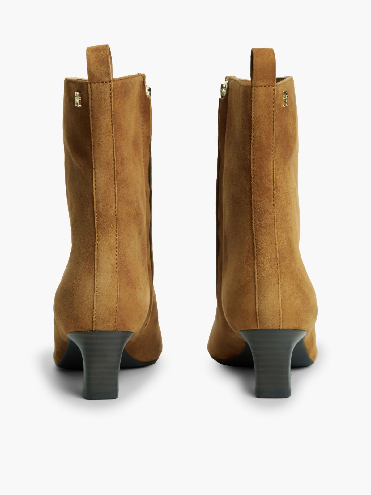 Suede Kitten-Heel Ankle Boot — Ginger Clay