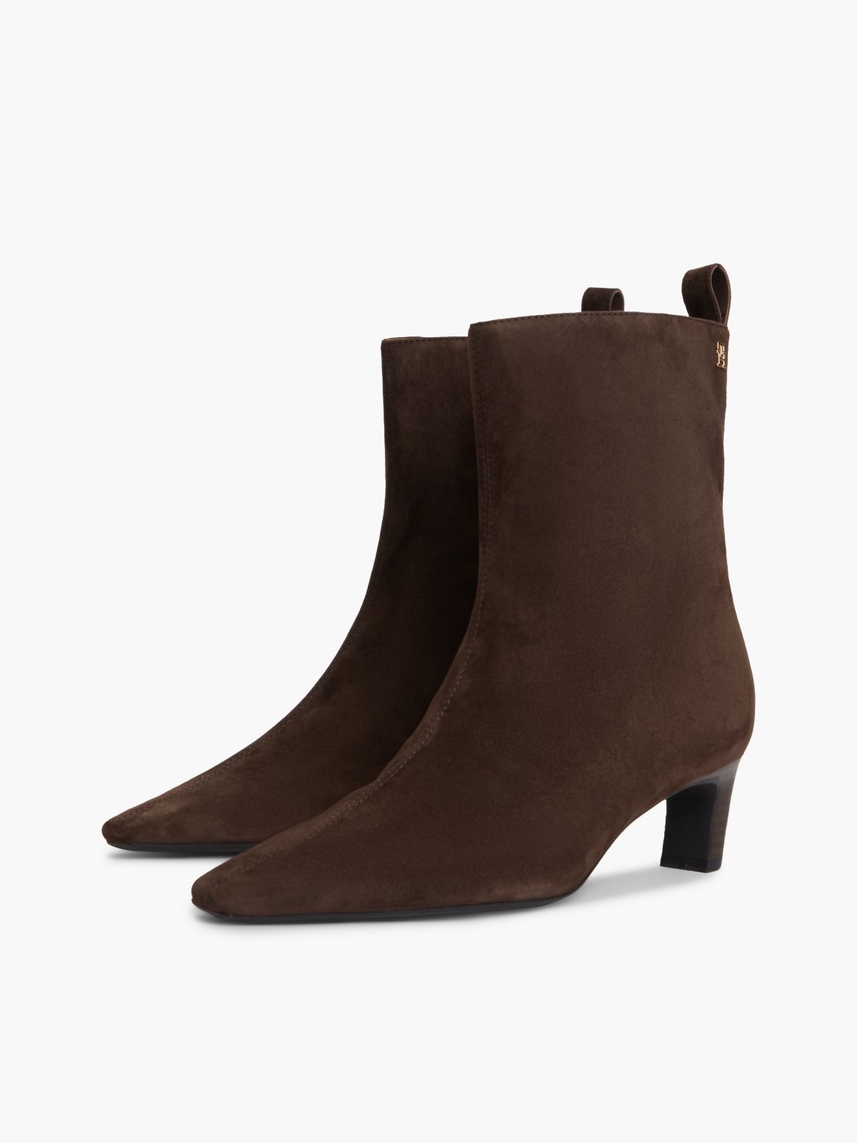 Suede Kitten-Heel Ankle Boot — Fondant Brown