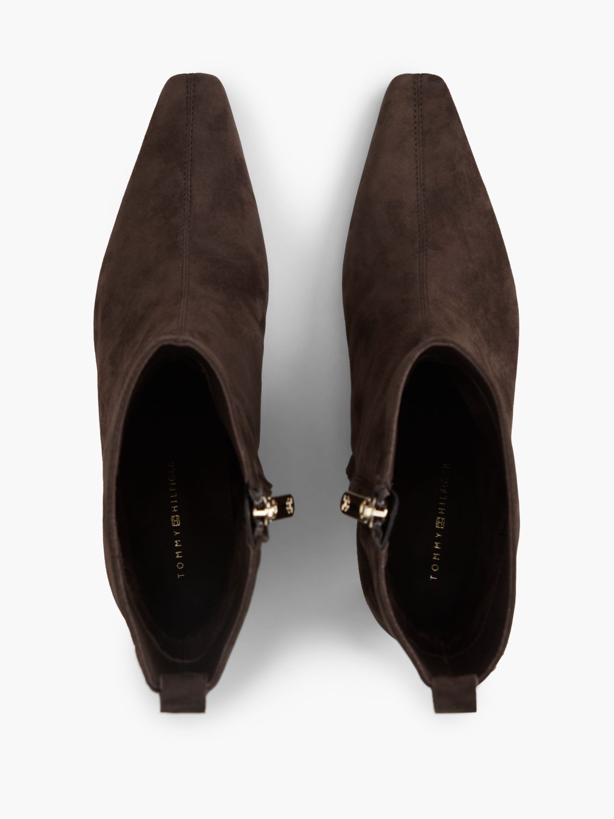Suede Kitten-Heel Ankle Boot — Fondant Brown