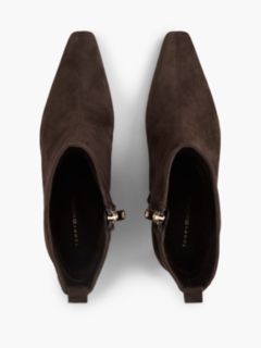 Suede Kitten-Heel Ankle Boot — Fondant Brown 3