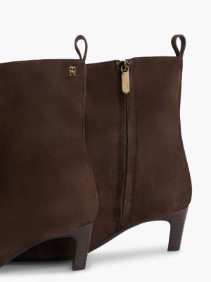 Женские ботинки Tommy Hilfiger Suede Kitten-Heel Ankle Boot, цвет: Коричневый — фото 6
