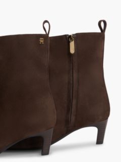 Suede Kitten-Heel Ankle Boot — Fondant Brown 6
