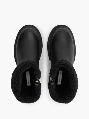 Женские ботинки Tommy Hilfiger Fold-Over Cuff Leather Ankle Boot, цвет: Чёрный — фото 3