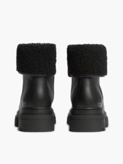 Fold-Over Cuff Leather Ankle Boot — Black 4