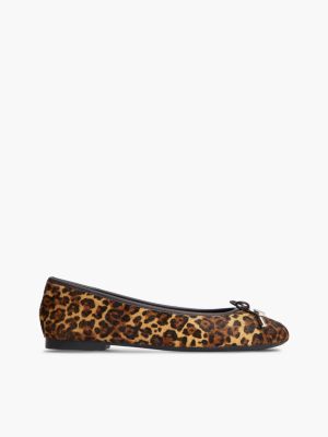 Leopard-Print Calf Hair Ballet Flat, Cheetah Print