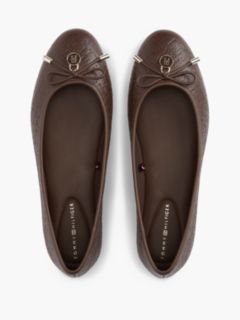 Monogram-Debossed Leather Ballet Flat — Cocoa 3
