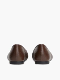Monogram-Debossed Leather Ballet Flat — Cocoa 4