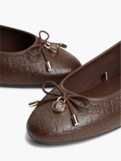 Monogram-Debossed Leather Ballet Flat — Cocoa 6