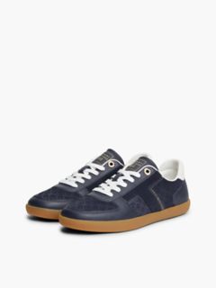 Tribeca Leather-Mix Skater Sneaker — Space Blue 2