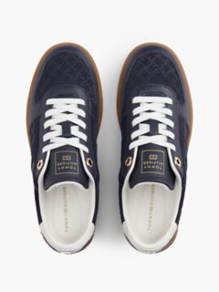 Tribeca Leather-Mix Skater Sneaker — Space Blue 3