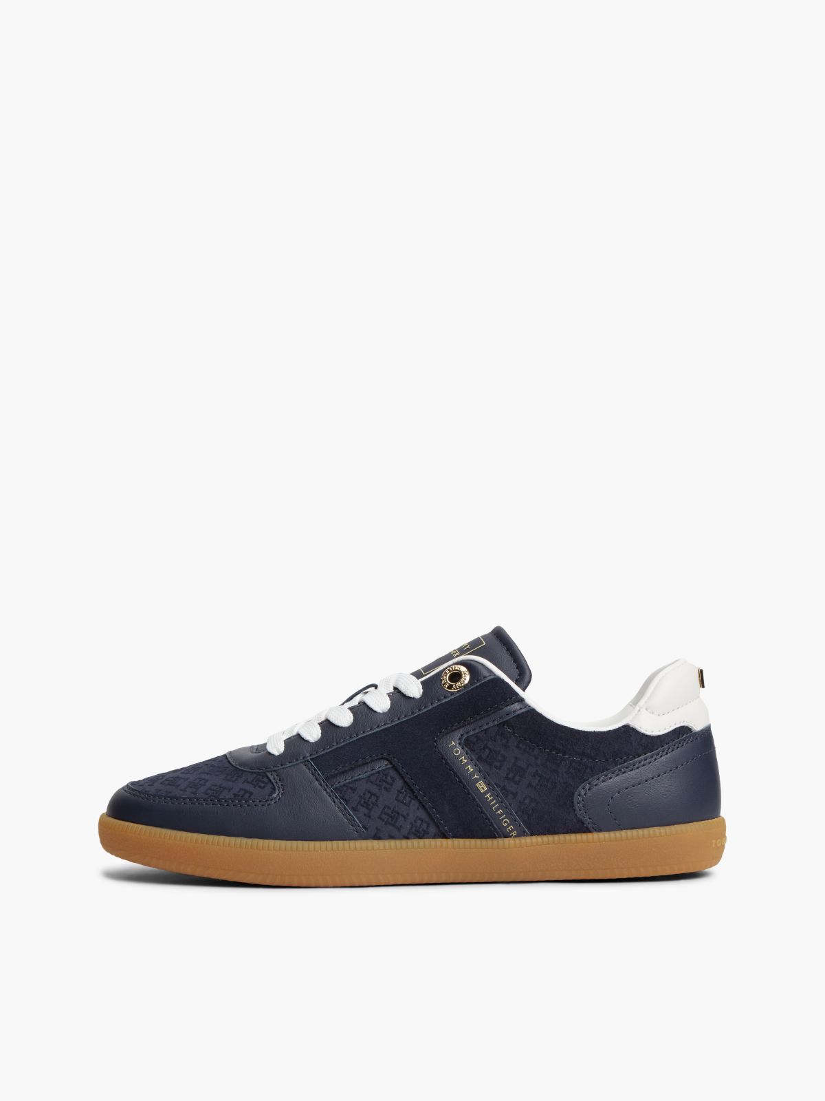 Tribeca Leather-Mix Skater Sneaker — Space Blue