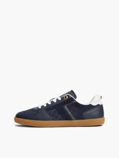Tribeca Leather-Mix Skater Sneaker — Space Blue 7