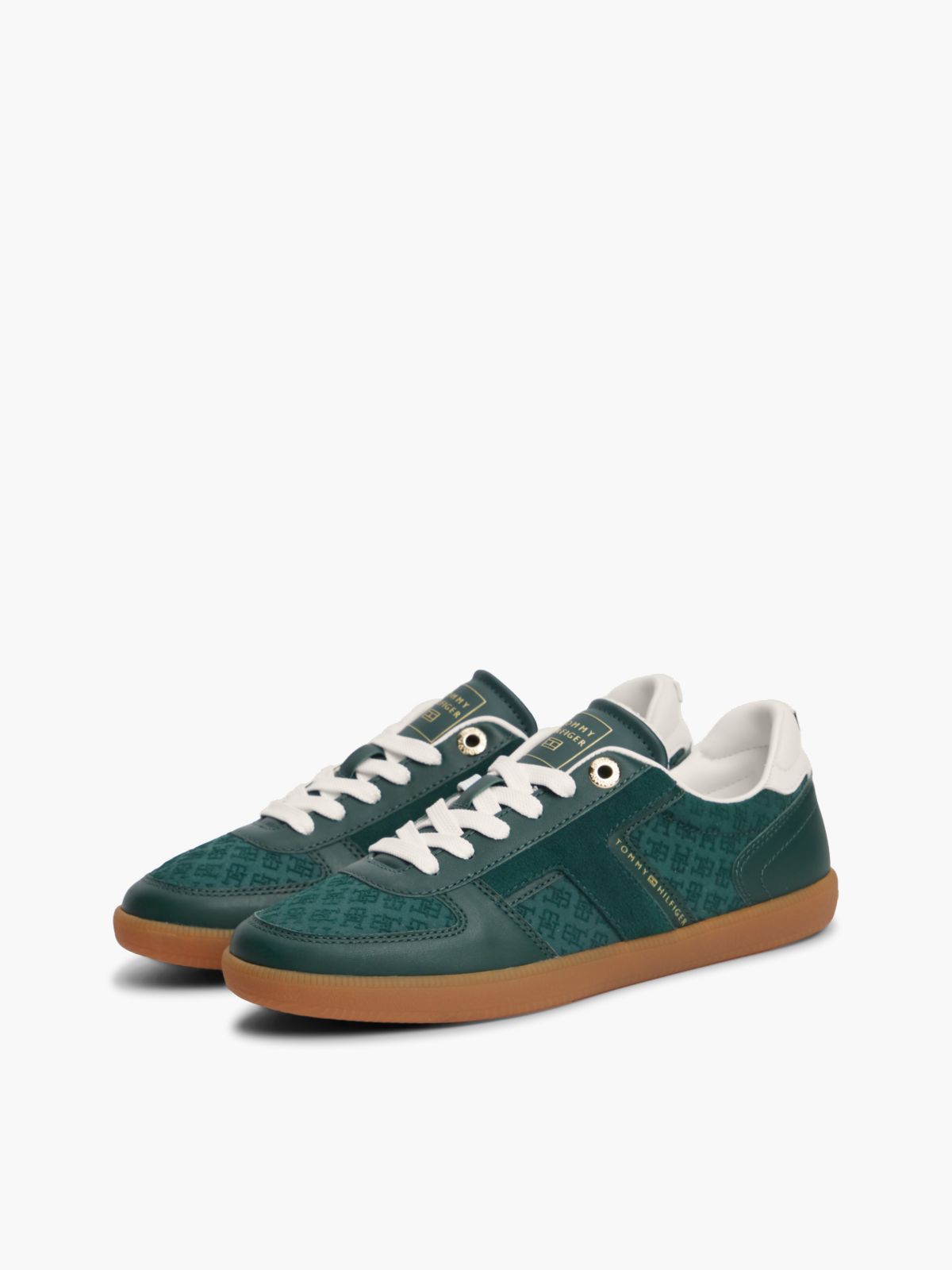 Tribeca Leather-Mix Skater Sneaker — Hunter